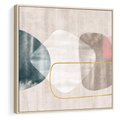 Obraz w ramie 80x80 - Minimalistyczne Plamy Farby - pastelowe geometryczne plamy, akwarela - rama drewno
