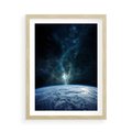 Plakat w ramie 50x70 - Wędrówka przez galaktyki - ziemia, kosmos - rama drewno