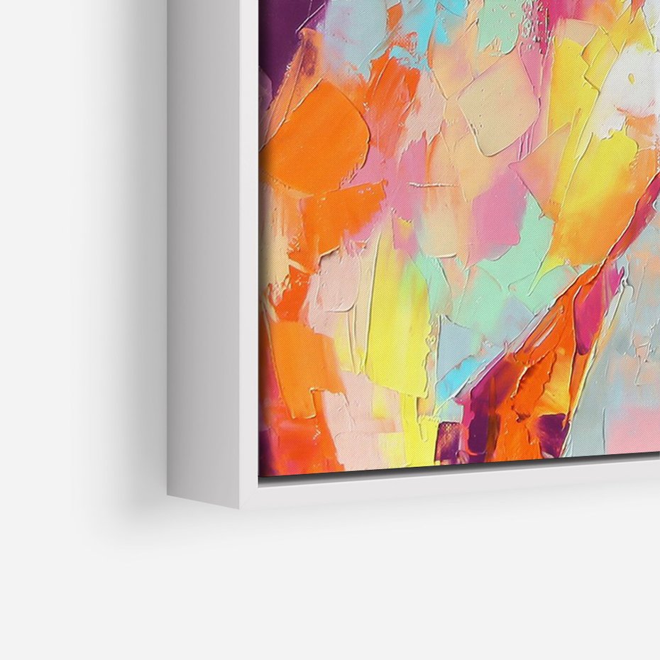 Obraz w ramie 70x100 - Impresje snów malarza - kolorowy olejny obraz, jeleń ryczący na rykowisku - rama biała