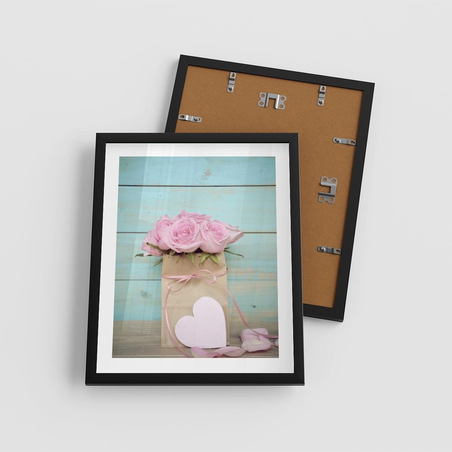 Plakat w ramie 40x50 - Uczucie W Pełnym Rozkwicie - kwiaty, romantyczne - rama czarna