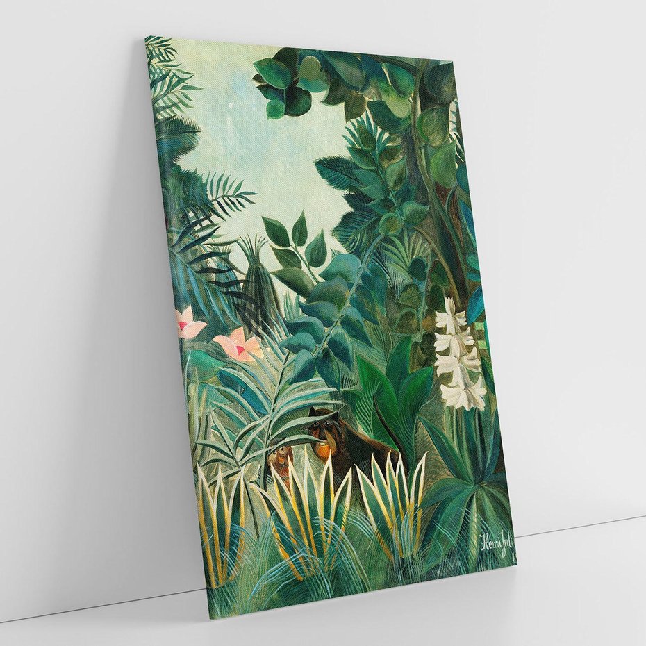 Obraz na płótnie 50x70 - "The Equatorial Jungle " (1909) Henri Rousseau - Reprodukcja - reprodukcja, obraz na płótnie
