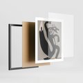 Plakat w ramie 40x50 - Strukturalne Odbicia Północy - skandynawska sztuka, lis - rama czarna