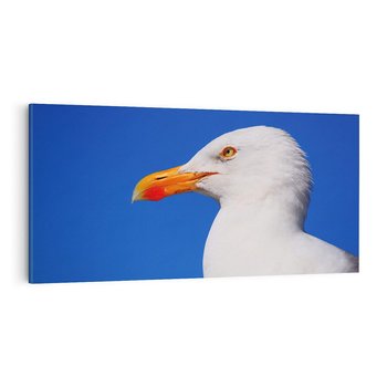 Obraz na płótnie 120x60 - Mewa nad morzem - mewa, pstak