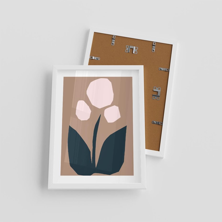 Plakat w ramie 30x40 - Refleksje Boho Przyrody - abstrakcyjny obraz, plakat - rama biała