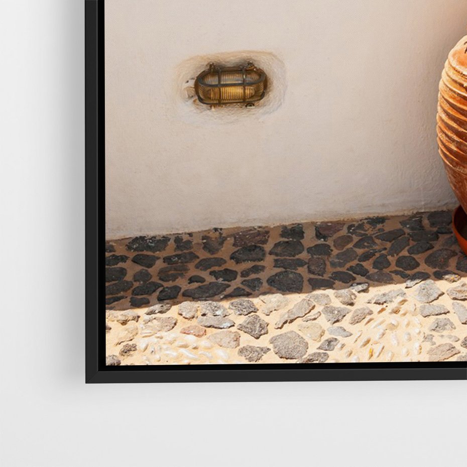 Obraz w ramie 50x70 - Santorini - oaza greckiej wyspy - Santorini, grecka - rama czarna