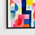 Obraz w ramie 50x50 - Księga Akwarelowych Przeniknięć - abstrakcyjny obraz, różne kolorowe kształty - rama czarna