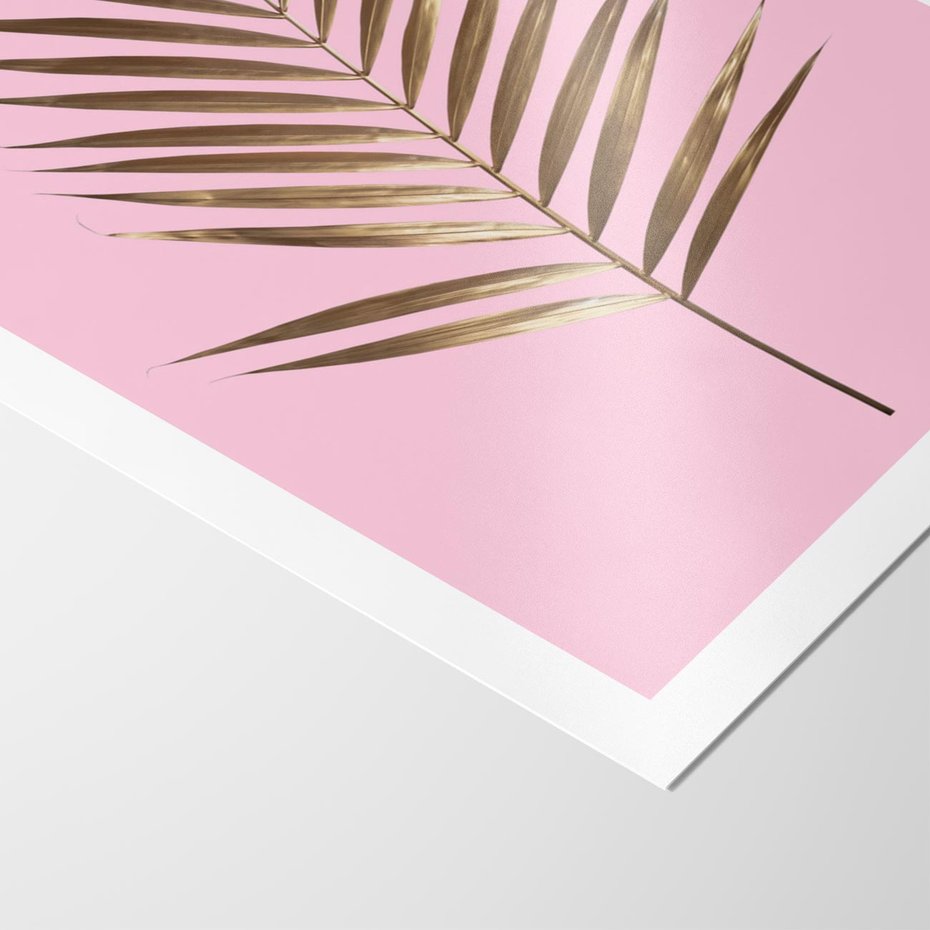 Plakat bez ramy 30x40 - Promienie złotej palmy - złota, palma