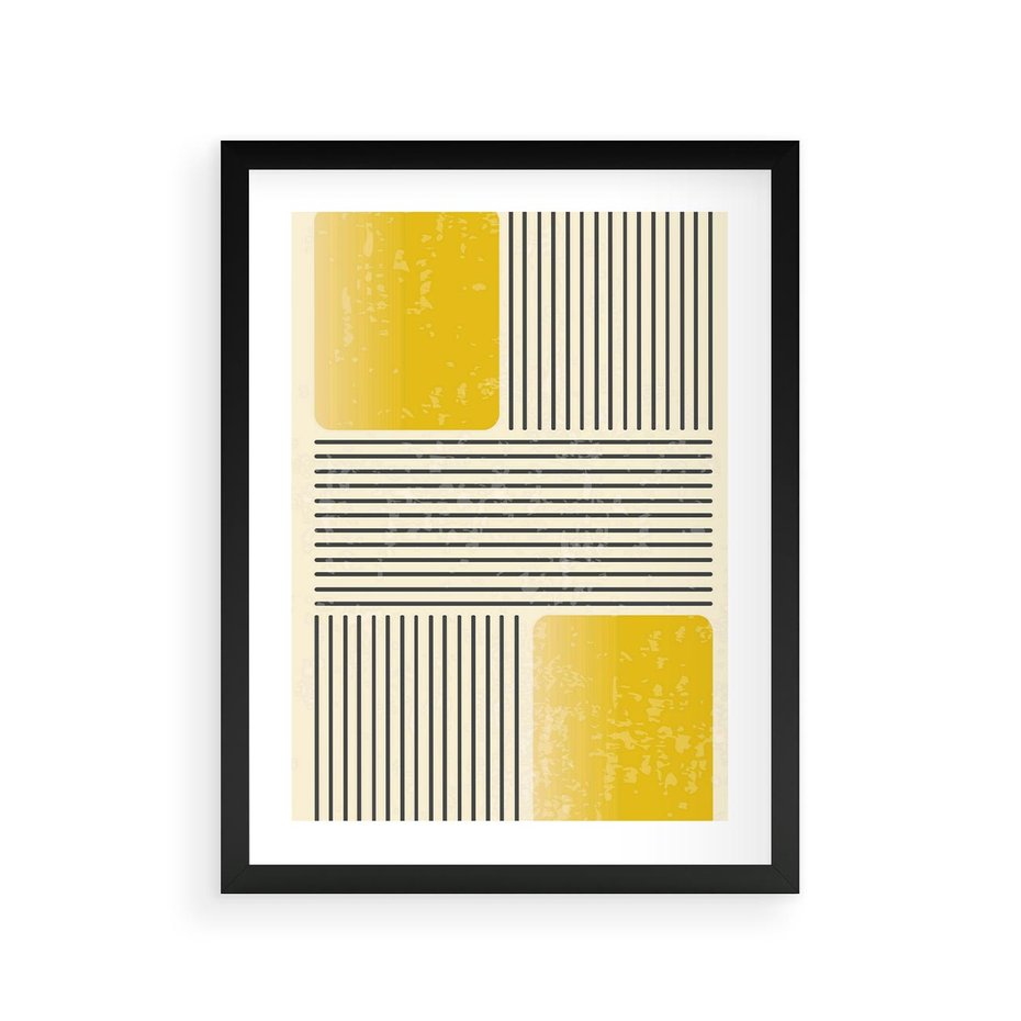 Plakat w ramie 30x40 - Geometria w Ruchu - geometria, proste linie - rama czarna