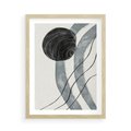 Plakat w ramie 50x70 - Abstrakcyjne Kształty w Szarościach - abstrakcja, akwarelowe plamy - rama drewno