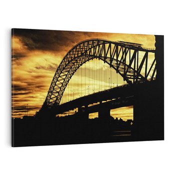 Obraz na płótnie 70x50 - Most przy zachodzie słońca - most, zachód