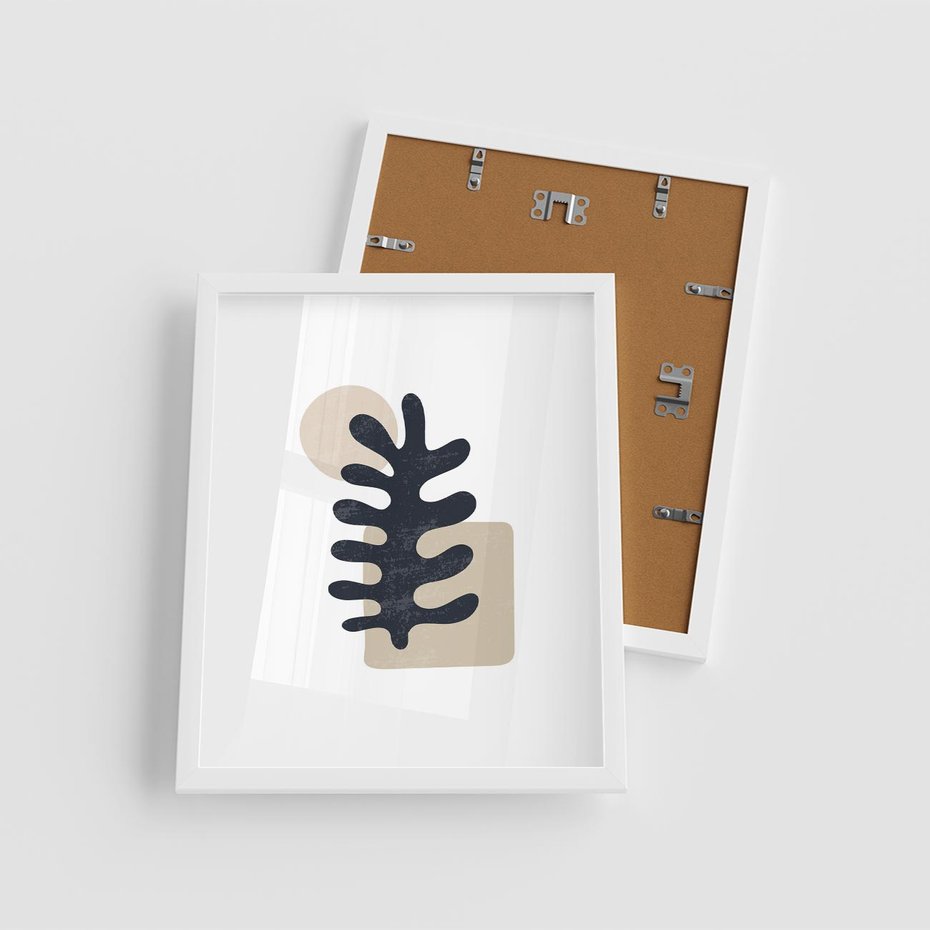 Plakat w ramie 40x50 - Opowieść Przenikających Energii - inspiracja mattise, abstrakcja - rama biała