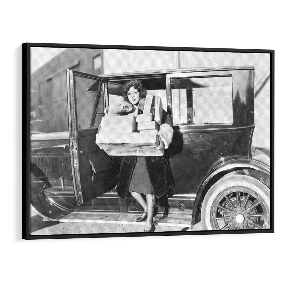 Obraz w ramie 100x70 - Nostalgiczna Podróż - fotografia vintage, lata 30 - rama czarna