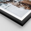Plakat w ramie 40x50 - Jeleń na Zdjęciu pod Śniegiem - jeleń, zima - rama czarna