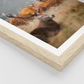 Plakat w ramie 30x40 - Malownicza Harmonia - jelenie, jesień - rama drewno