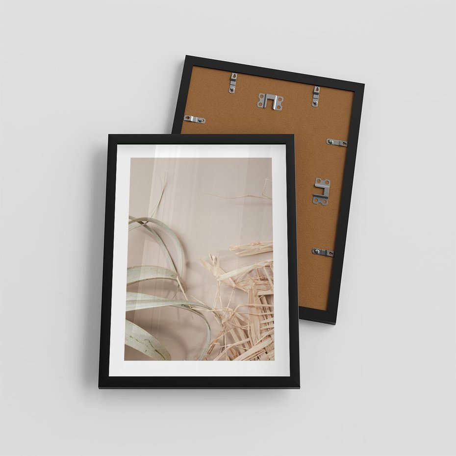 Plakat w ramie 30x40 - Boho urok suchych liści - suche, liście - rama czarna