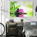 Obraz na płótnie 120x80 - Relaksujący świat SPA z kwiatami i bambusem - spa, kwiaty