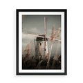 Plakat w ramie 50x70 - Wiejska Idylla: Młyn w Polu - wiatrak, młyn w polu - rama czarna