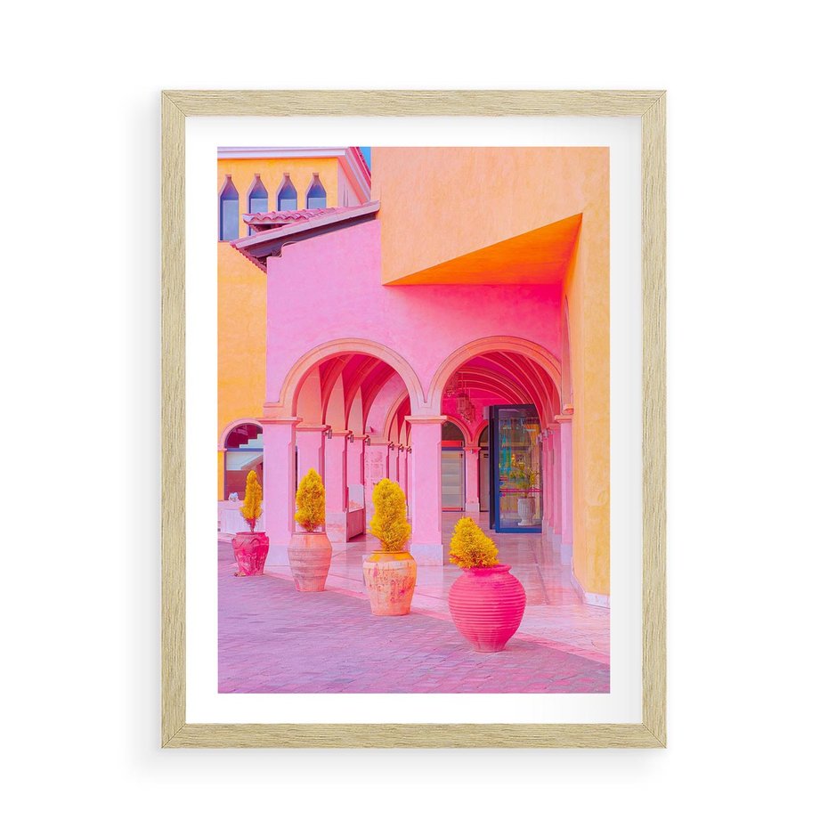 Plakat w ramie 50x70 - Marokańskie pastele - marokański, pastele - rama drewno