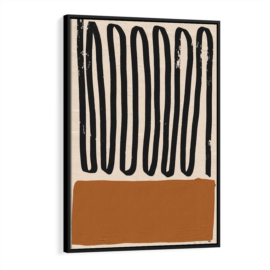 Obraz w ramie 70x100 - Boho Impulsy Kreatywności - abstrakcyjny plakat, brąz - rama czarna