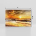 Obraz na płótnie 70x50 - Plaża Morza i Fale Zachodu Słońca - plaża, morze
