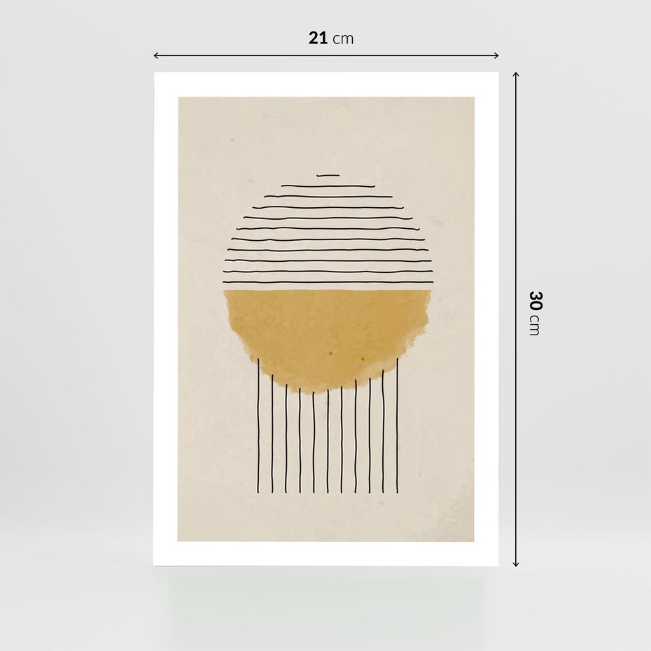 Plakat bez ramy 21x30 - Podróżne Kreski - akwarelowa plama, geometryczne szkicowane kształty