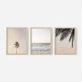 Zestaw obrazy w ramie 50x70 galeria - Tropikalne, palmy, plaża, wakacje - rama drewno