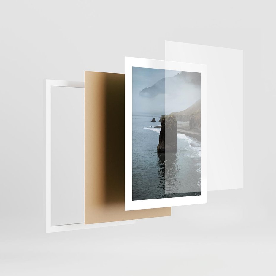 Plakat w ramie 30x40 - Mistyczna Aura - morze, mgła - rama biała