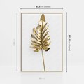 Obraz w ramie 80x120 - Ponadczasowy Urok - złote, liście - rama drewno