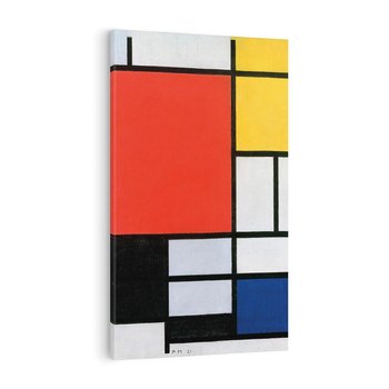 Obraz na płótnie 80x120 - "Composition with Red, Yellow, Blue, and Black" (1921), Piet Mondrian - Reprodukcja - reprodukcja, obraz na płótnie