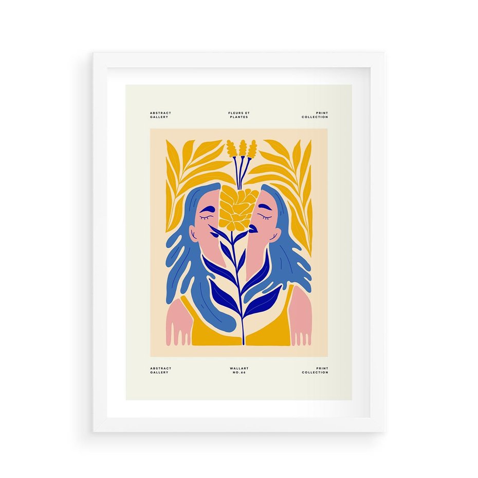 Plakat w ramie 50x70 - Roztopione Granice - nowoczesna sztuka, abstrakcja - rama biała