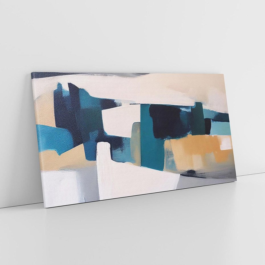 Obraz na płótnie 100x50 - Turkusowe Maźnięcia - obraz, abstrakcja