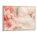 Obraz w ramie 100x70 - Kwiatowe hafty marzeń - abstrakcja przypominająca kwiaty, róże - rama drewno