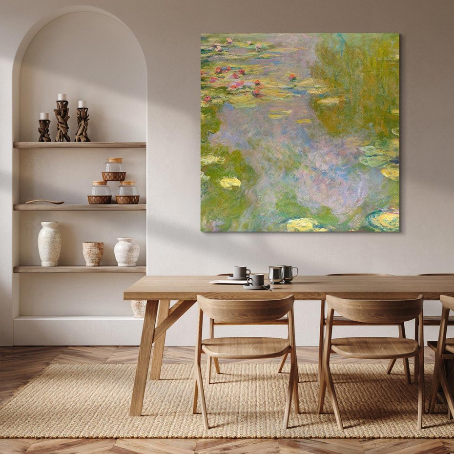 Obraz na płótnie 40x40 - "Lilie wodne" (1919), Claude Monet - Reprodukcja - reprodukcja, obraz na płótnie