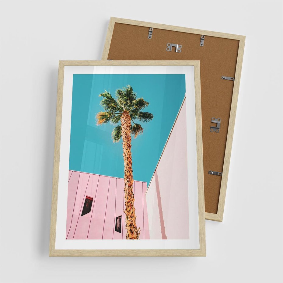 Plakat w ramie 50x70 - Palma w Miami - palma, miami - rama drewno