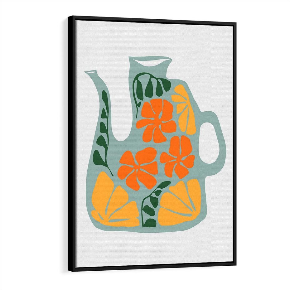 Obraz w ramie 70x100 - Kolorystyczna Ekspresja - czajnik, abstrakcja - rama czarna