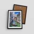 Plakat w ramie 30x40 - Romantyczna gondola w Wenecji - Wenecja, gondola - rama czarna