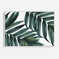 Obraz w ramie 120x80 - Ruchome liście czasu - liście palmy, tropikalne - rama biała