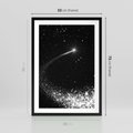 Plakat w ramie 50x70 - Kometa wśród gwiazd - kometa, gwiazdy - rama czarna