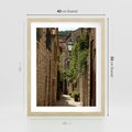 Plakat w ramie 40x50 - Urokliwa włoska uliczka - włoska, uliczka - rama drewno
