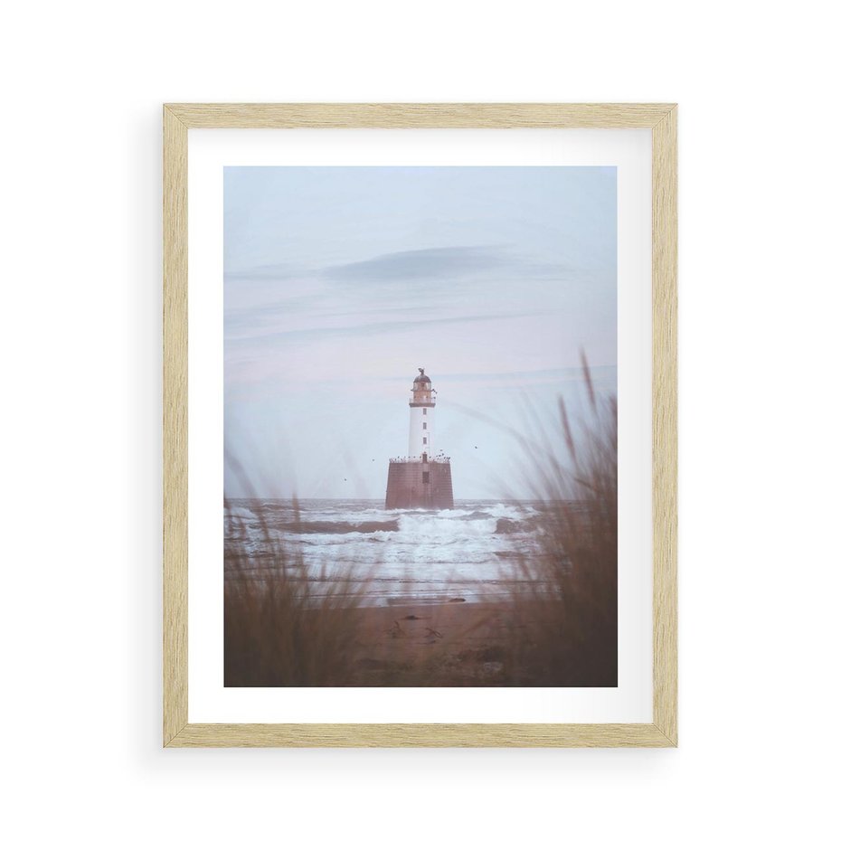 Plakat w ramie 40x50 - Magiczna Aura - latarnia, mgła - rama drewno