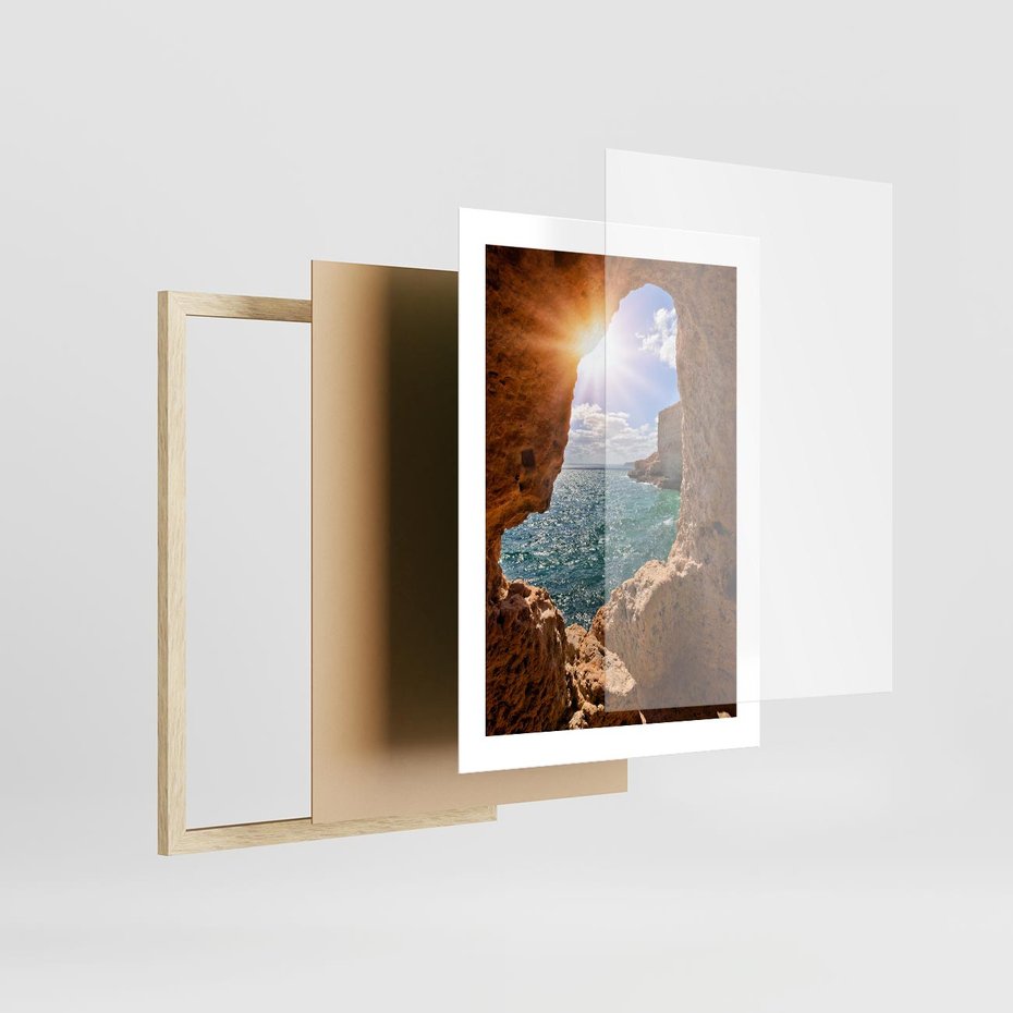 Plakat w ramie 30x40 - Potęga Natury - morze, klify - rama drewno