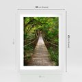 Plakat w ramie 30x40 - Przez Dżunglę - most, linowy - rama biała