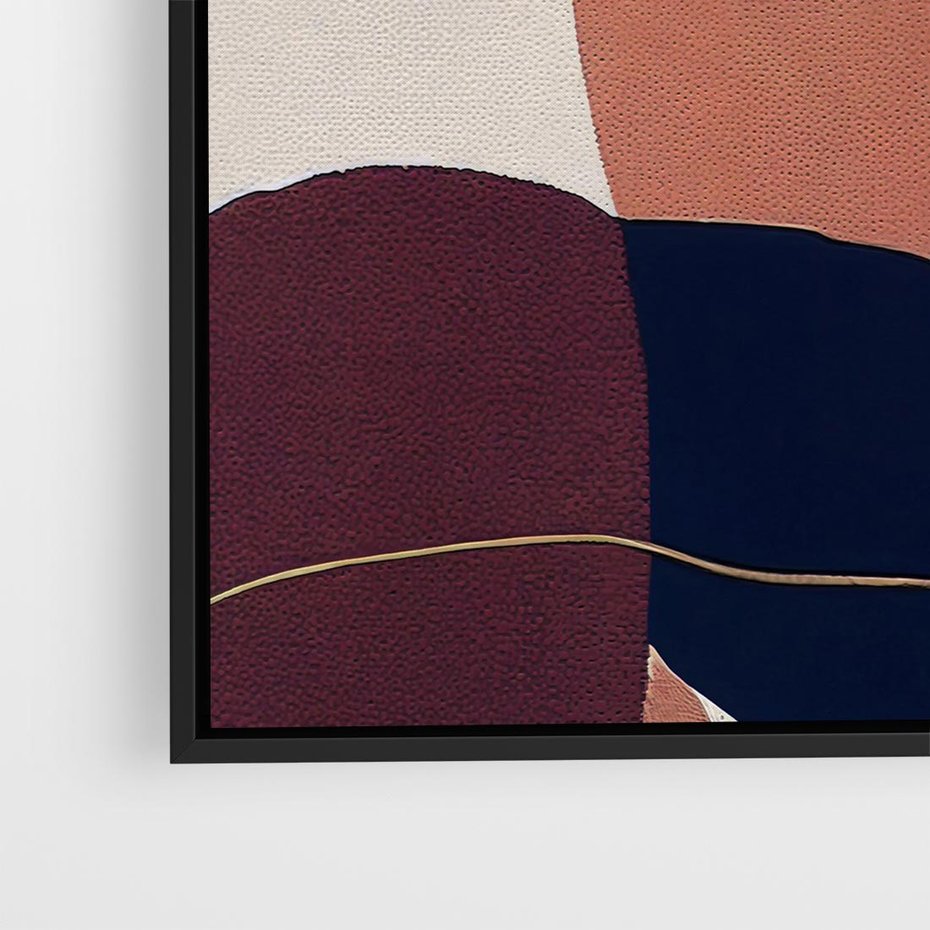 Obraz w ramie 50x50 - Abstrakt Marsala - nieregularne plamy, kształty - rama czarna