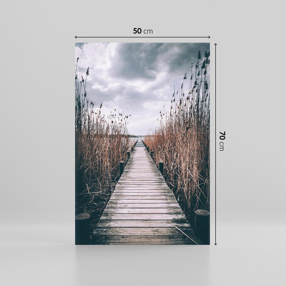 Obraz na płótnie 50x70 - Mglisty krajobraz - pomost, morze