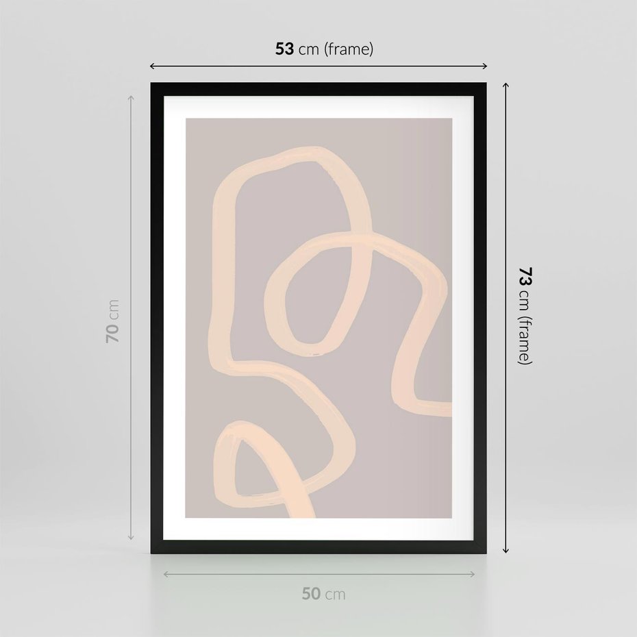 Plakat w ramie 50x70 - Nowoczesne Odbicia - minimalistyczny obraz, nowoczesny - rama czarna