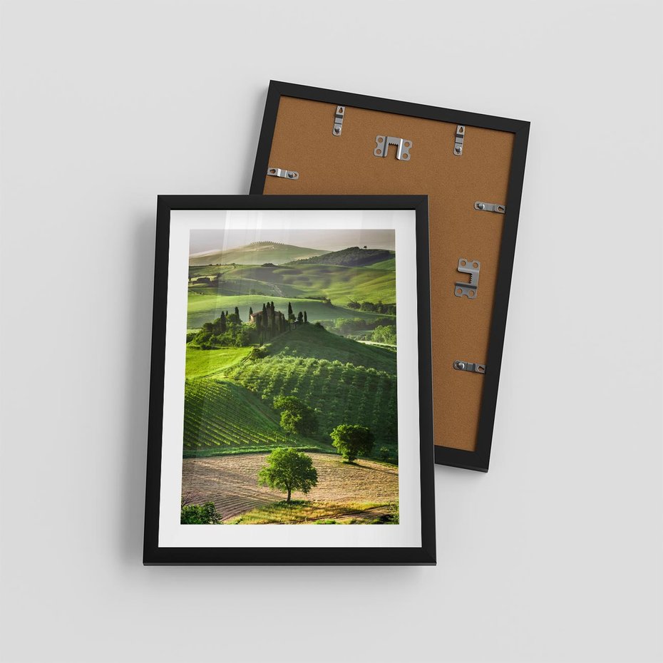 Plakat w ramie 30x40 - Pejzaż Widoczek - widoczek, pejzaż - rama czarna