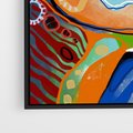 Obraz w ramie 70x100 - Kolorowe Wnętrza Kształtów - abstrakcyjny portret kobiety, twarz - rama czarna
