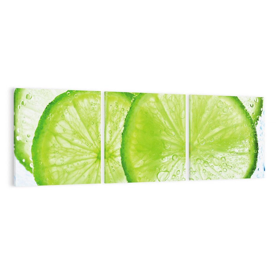 Obraz na płótnie 120x40 - Soczyste limonki - limonki, owoce