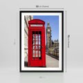 Plakat w ramie 50x70 - Ikoniczna budka telefoniczna w Londynie - budka, telefoniczna - rama czarna