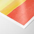 Plakat bez ramy 50x70 - Rozmyte Odbicia - kolorowe akwarelowe pasy, odcienie żółci i czerwieni